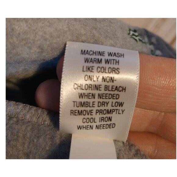 Croft & Barrow Gray Fleece Zip Jacket M Embroidered Poinsettia Winter Holiday - Picture 8 of 8